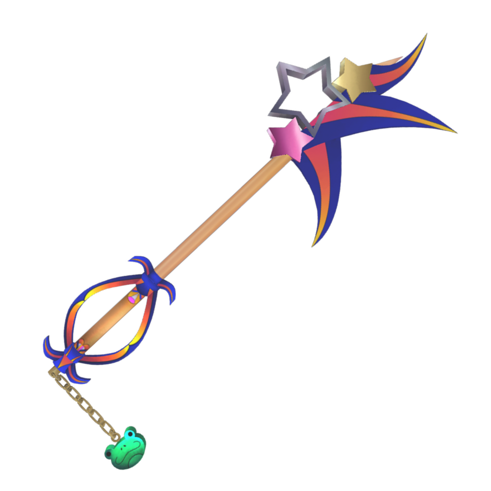 The keyblade modded for Kingdom Hearts 3 for Twitch streamer MarKatoto. These textures were hand-painted in Clip Studio Paint.
