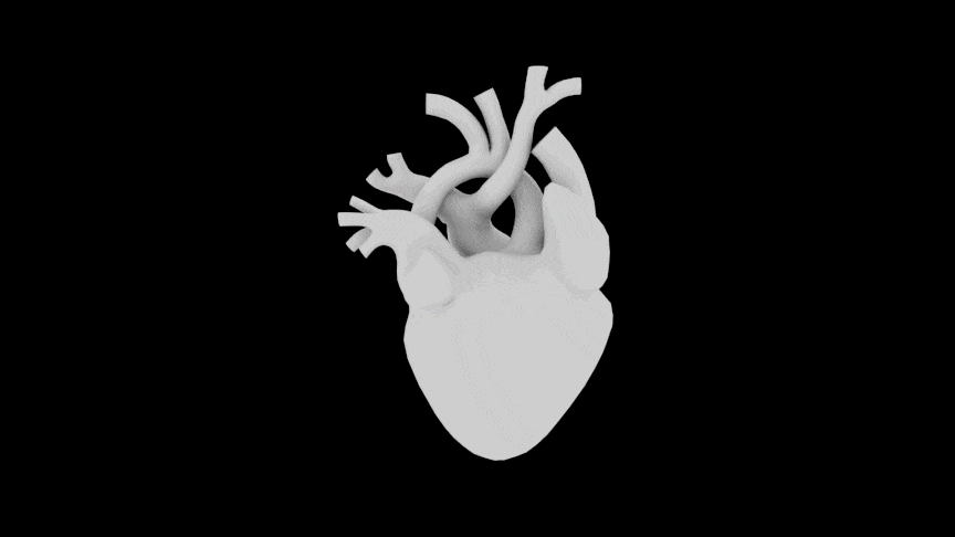 Metallic stylized heart
