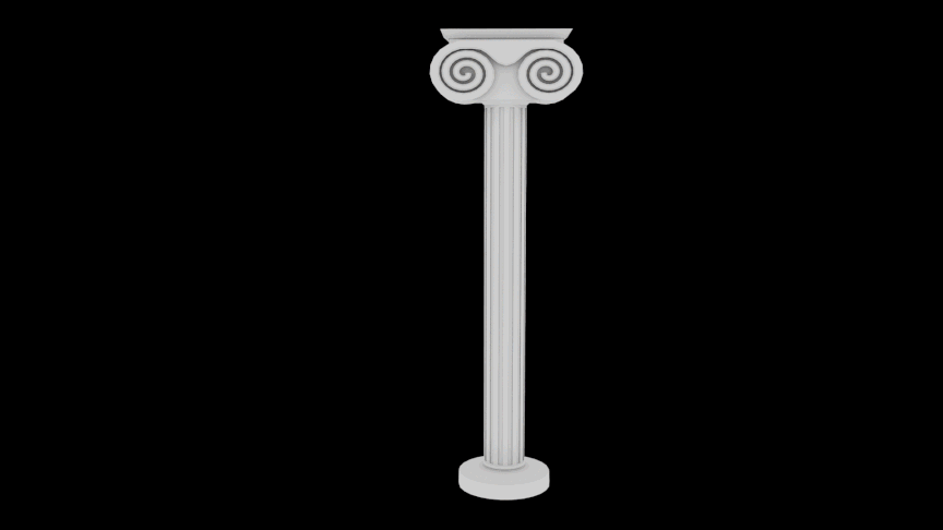 Ionic Column with chipped paint